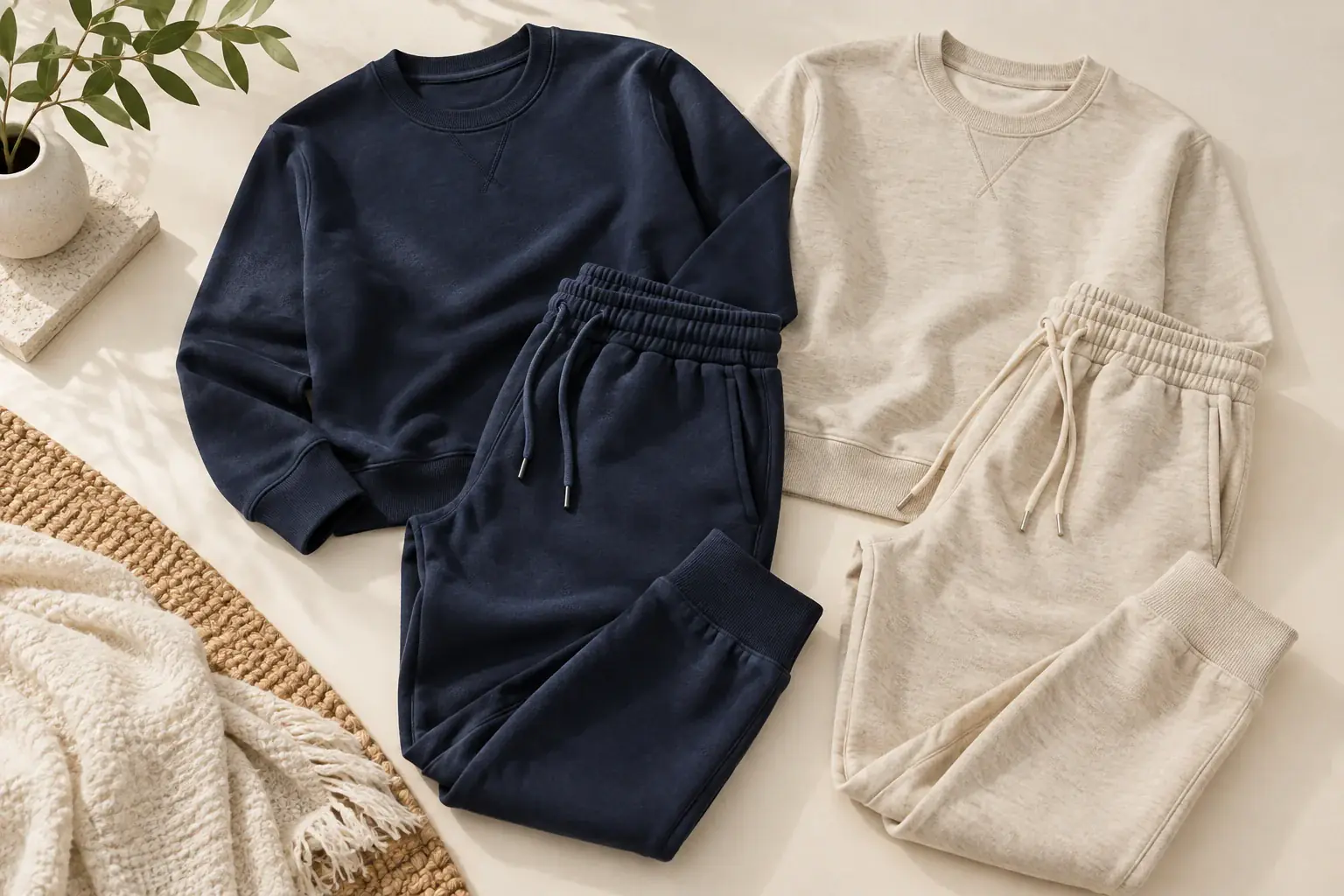 Matching knit lounge sets
